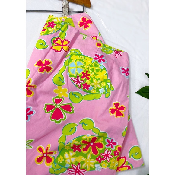 Vintage Lilly Pulitzer Floral Crab “Muscle Beach” Print Mini Skirt - Picture 3 of 5